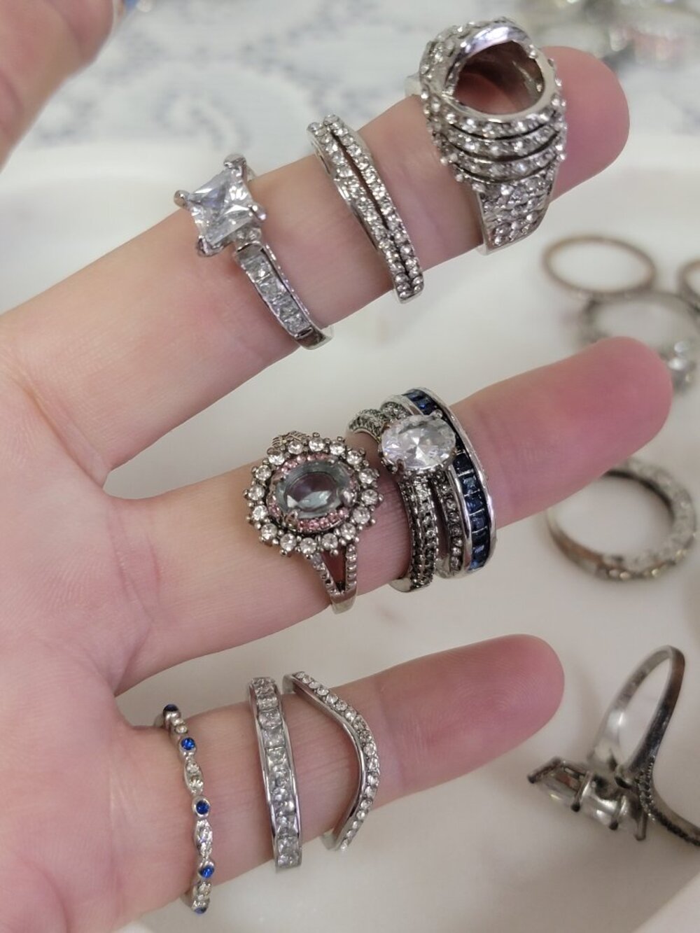 925 Silver Plated Rings - Bundle of 53 - Picture 11 of 13